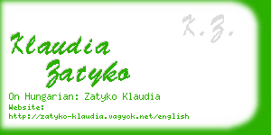 klaudia zatyko business card